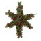 Northlight Pre-Lit Battery Operated Mixed Pine and Berries Christmas Snowflake Wreath - 32" - Warm White LED Lights